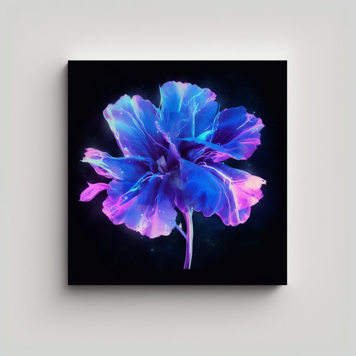 GENERICO - Cuadro Pop Art Bioluminiscente De Flores Lavanda 90x90 Cm