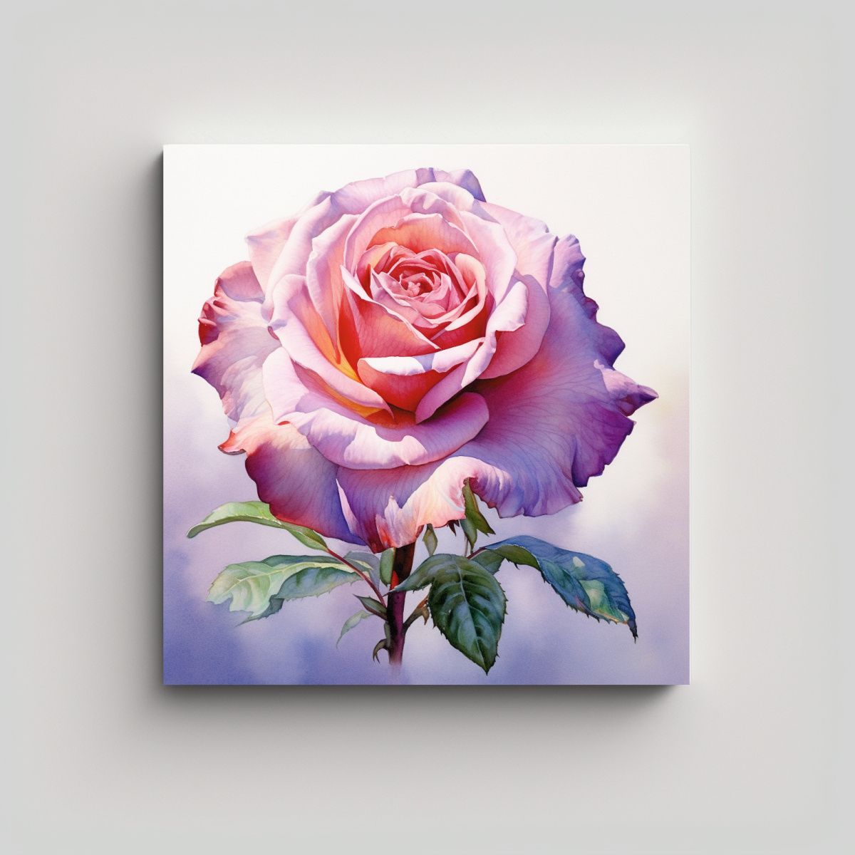 GENERICO - Esquema De Finas Líneas En Cuadro De Rosa Por 40x40 Cm