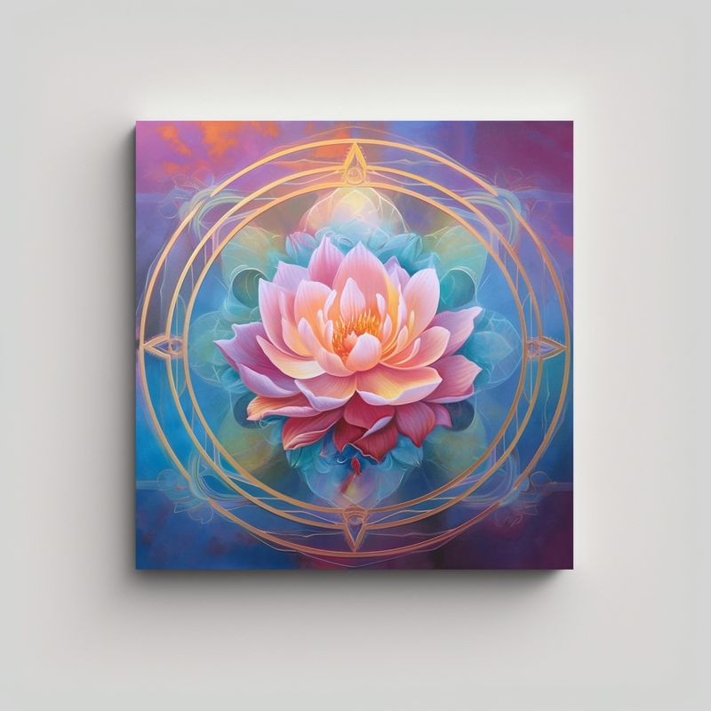 GENERICO - Crear Lienzo Floral En Colores Fotorealistas Para 90x90 Cm