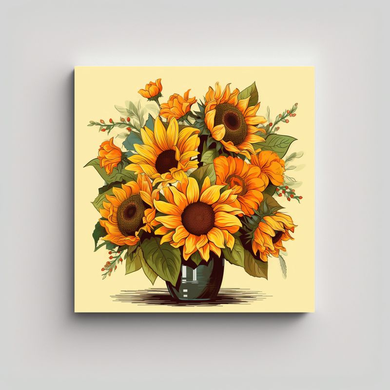GENERICO - Cuadro Vanguardista De Belleza Natural: Bouquet 40x40 Cm