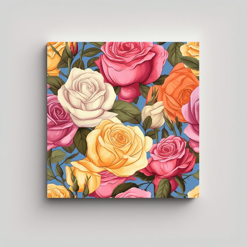 GENERICO - Cuadro Surrealista De Rosas Florecientes En 30x30 Cm
