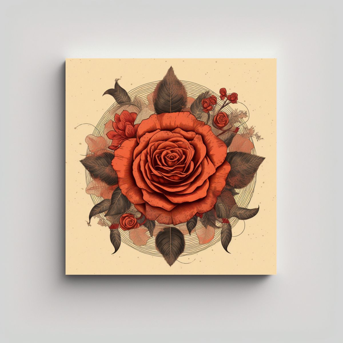 GENERICO - Canva Mandala Rosa Original Con Decoración De 30x30 Cm