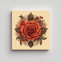 GENERICO - Canva Mandala Rosa Original Con Decoración De 30x30 Cm