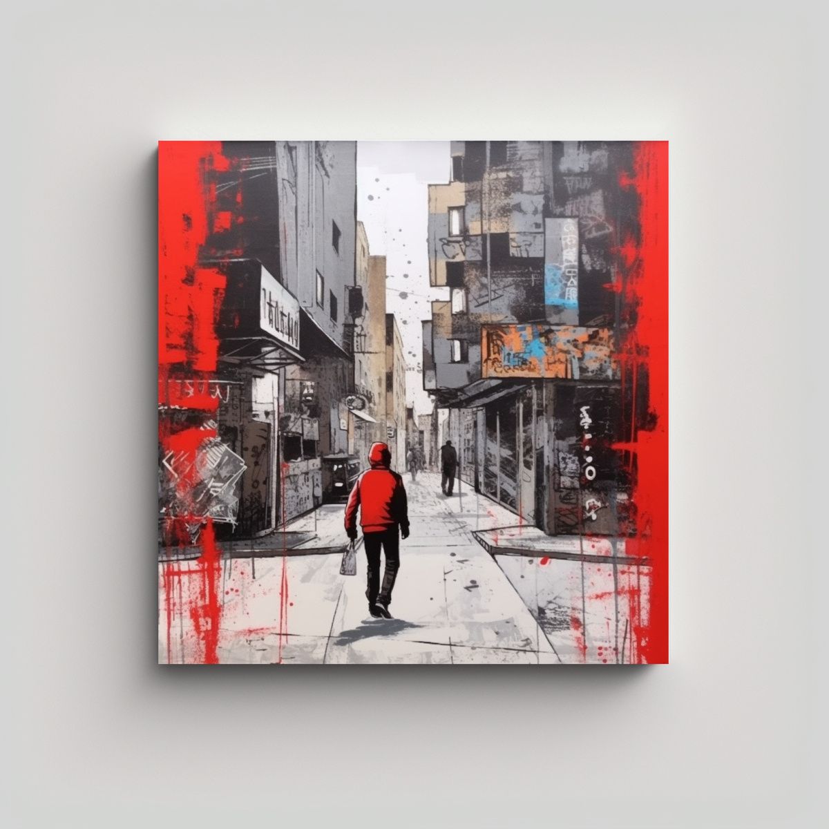 GENERICO - Cuadro Urbano Impactante En Lienzo De Alta Calidad 50x50 Cm