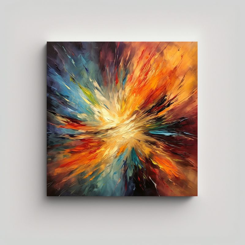 GENERICO - Arte De Pared Abstracto Estilo Pintura Al Estilo 70x70 Cm