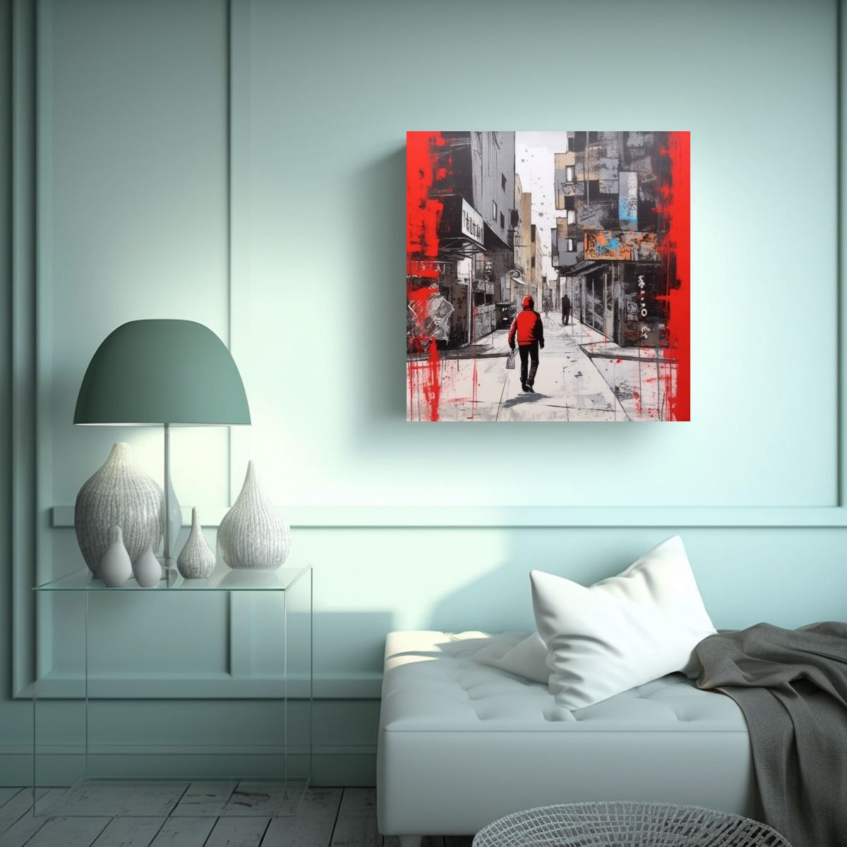 GENERICO - Cuadro Urbano Impactante En Lienzo De Alta Calidad 80x80 Cm