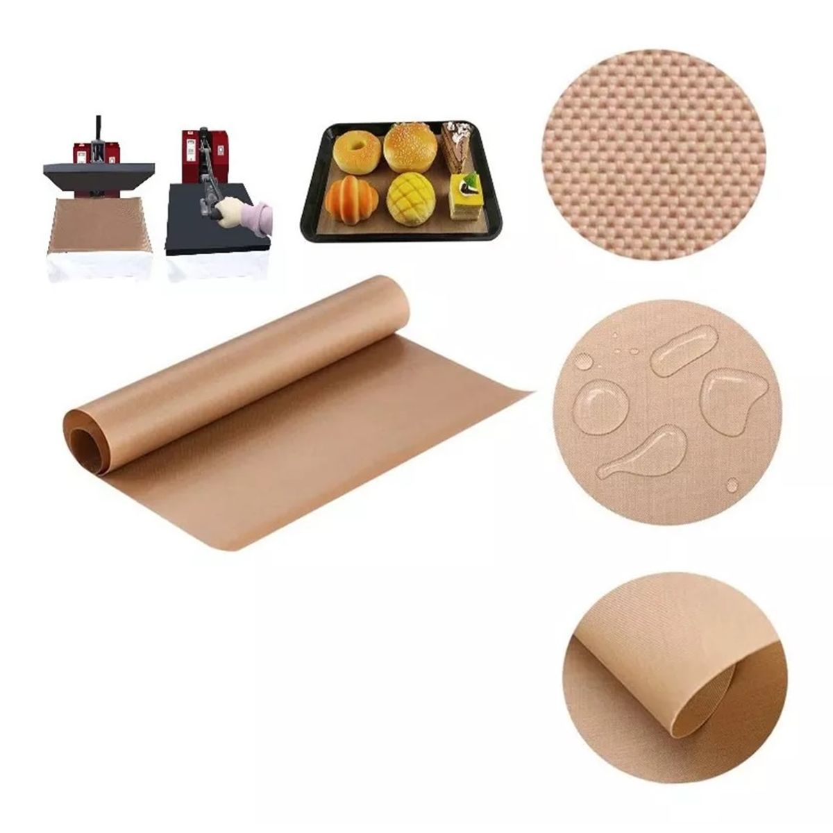 GENERICO - Teflón Lamina 40 X 60 Anti Adherente Hornear, Subliminar 3un