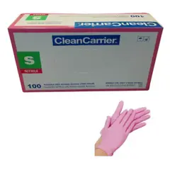CLEANCARRIER - Guante Nitrilo Clean Carrier Caja de 100 Unidades Color Rosa Talla S