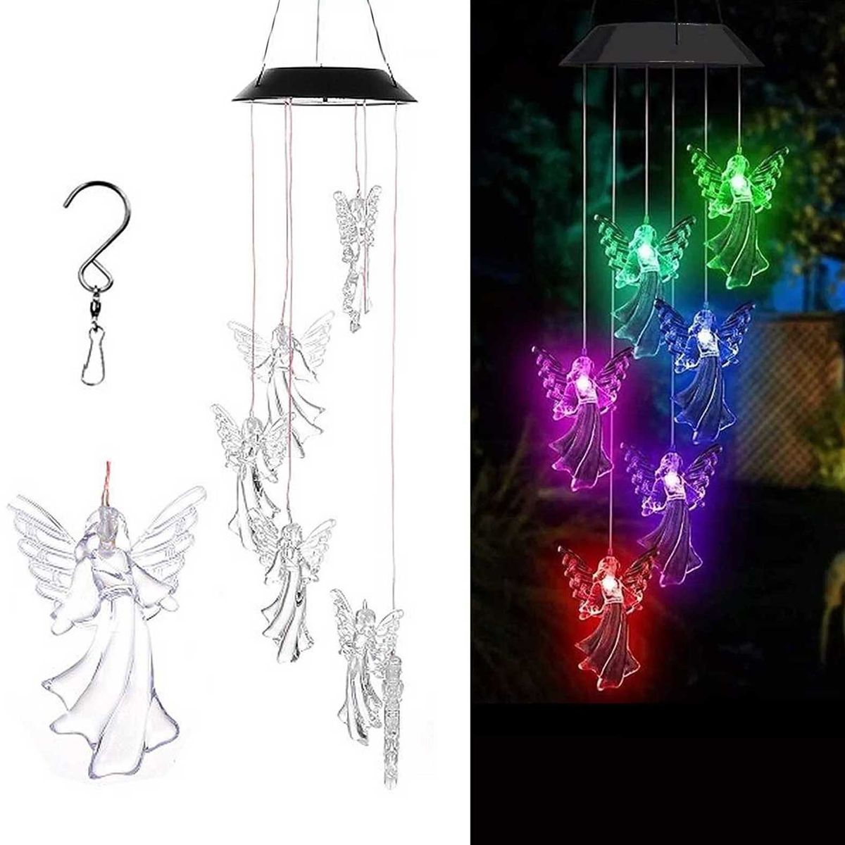 GENERICO - Campana de Viento Led Solar Angel- AS046