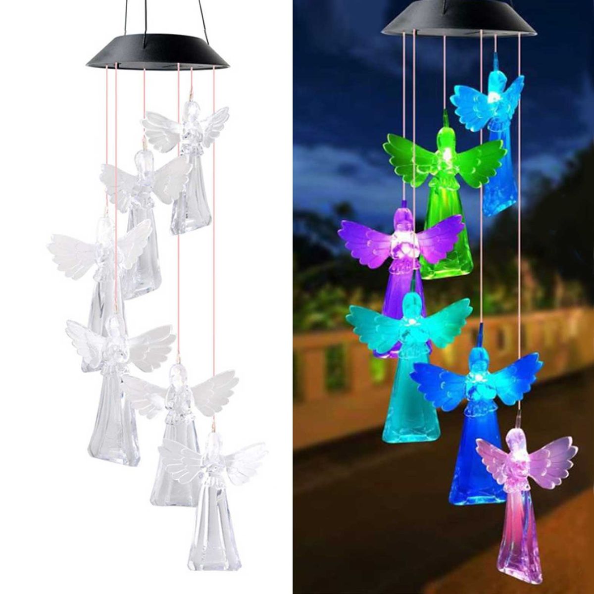 GENERICO - Campana de Viento Led Solar Angel- AS0551