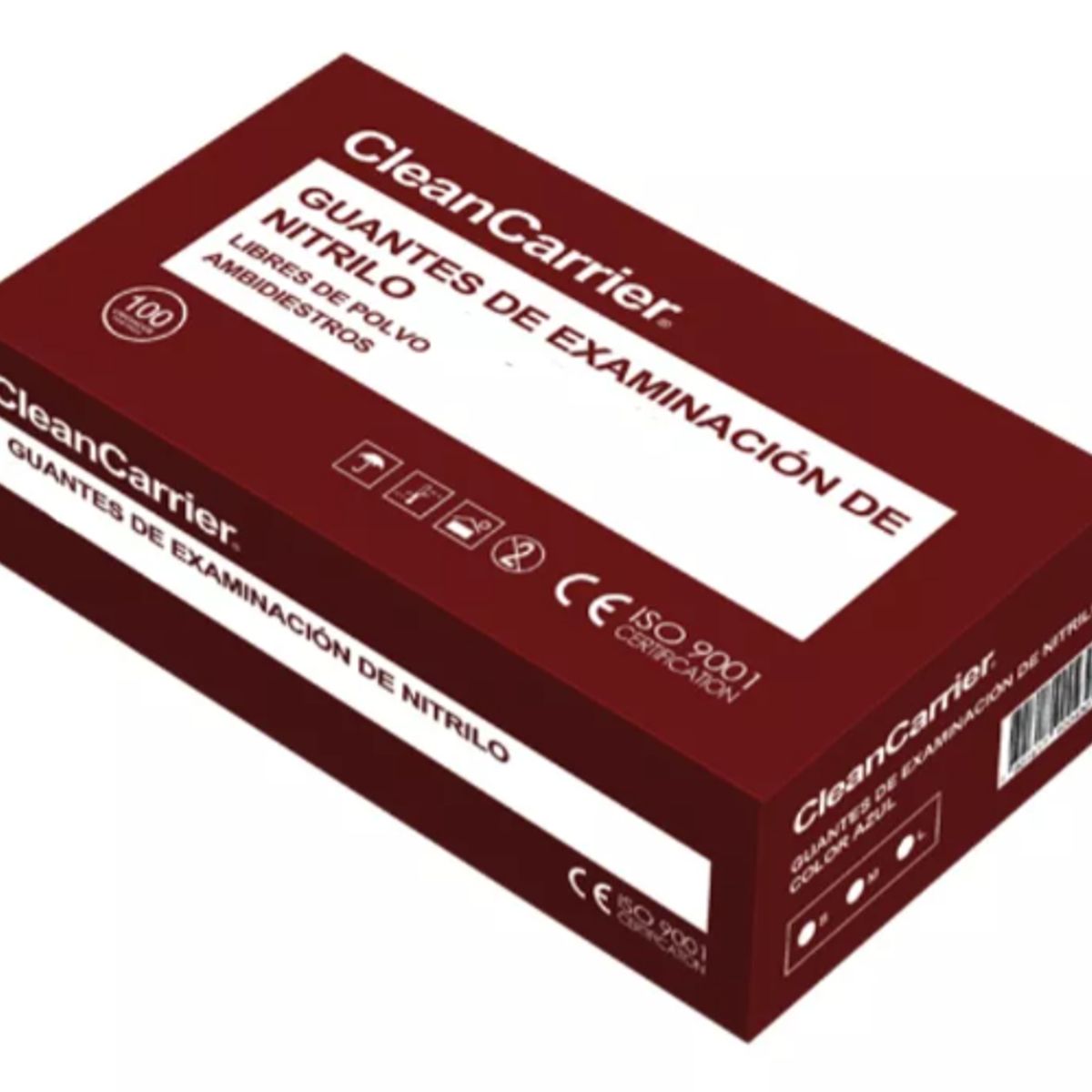 CLEANCARRIER - Guantes descartables antideslizantes Examinación color azul talle L