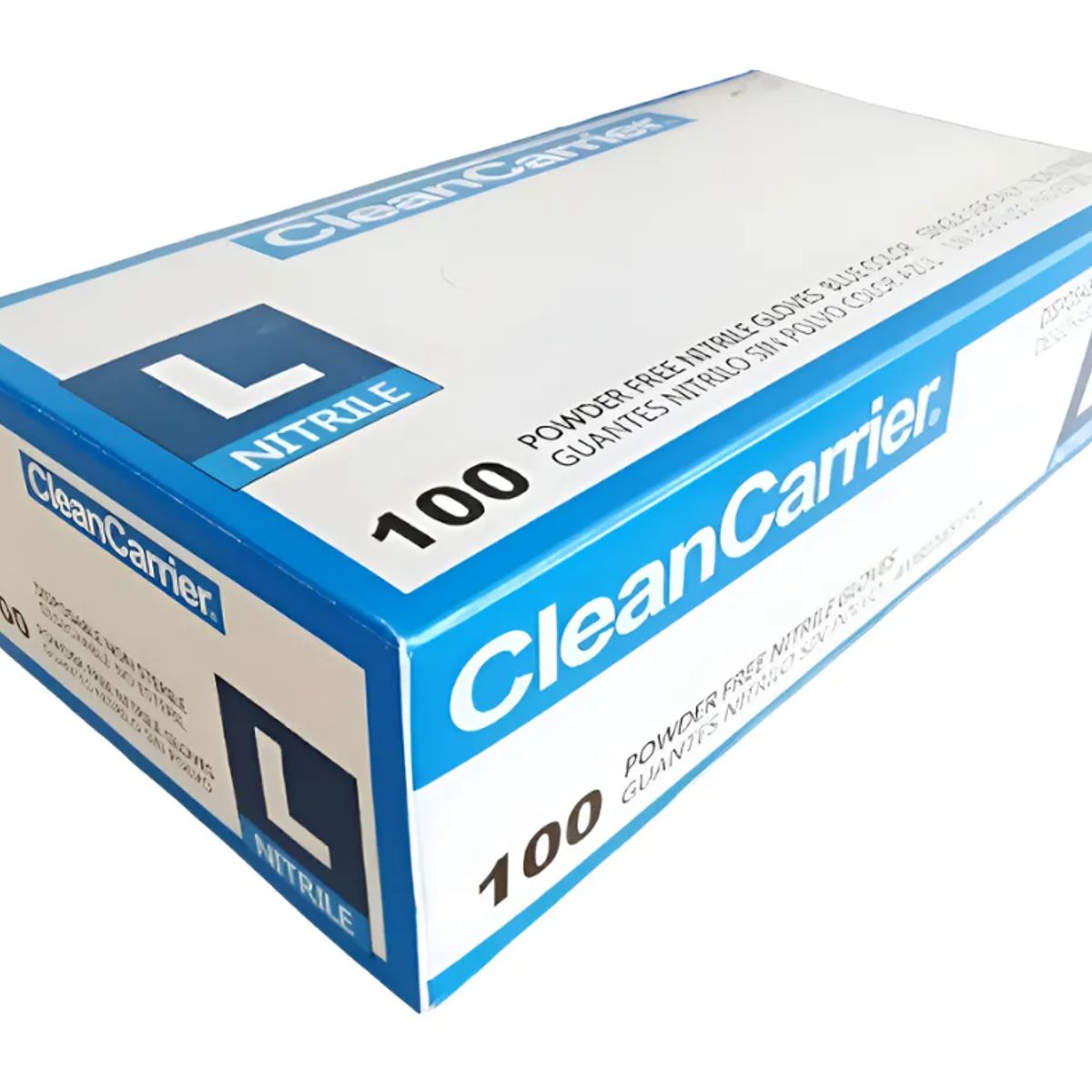 CLEANCARRIER - Guantes descartables antideslizantes Examinación color azul talle L
