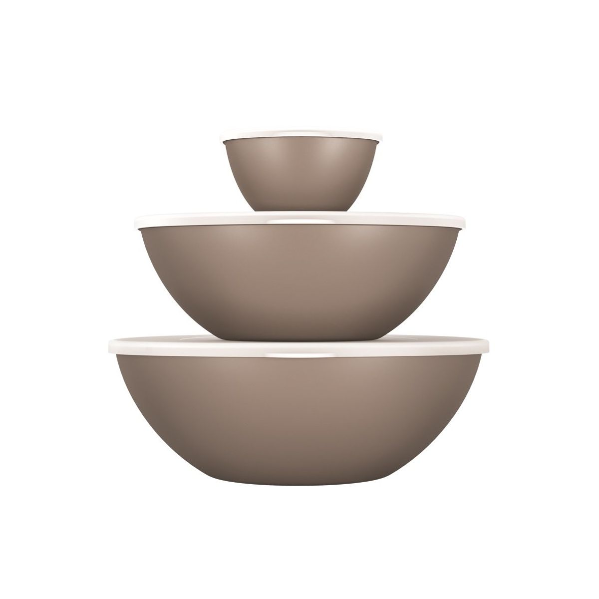 COZA - Set 3 Contenedores Plastico Con Tapa Diferentes Capacidades Coza Gris