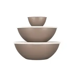 COZA - Set 3 Contenedores Plastico Con Tapa Diferentes Capacidades Gris