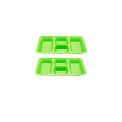 GENERICO - Bandeja Rectangular Verde 2pcs 35x18cm