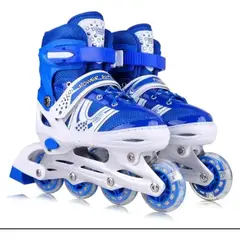 GENERICO - Patines Lineales Ajustables Azul Talla M 34 a 37