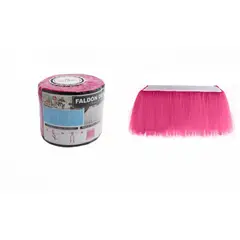 GENERICO - Pack 2 Rollos de Tul para Faldón de Mesa Decoración - Rosado