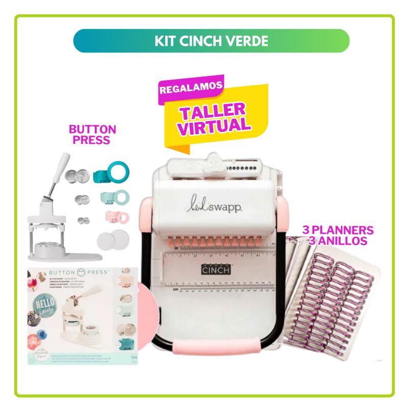 AMERICAN CRAFTS - Cinch Rosada + Máquina de Chapitas SK109