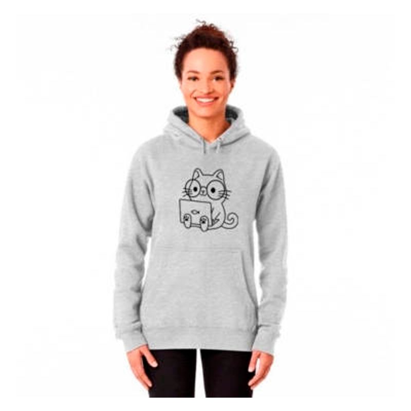 MARITEX - Poleron Gatito Teletrabajo Gato Trabajo Remoto Moda Mujer