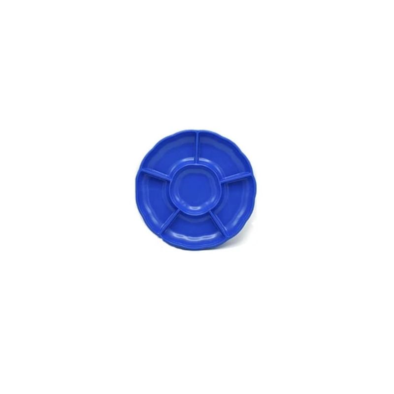GENERICO - Bandeja Azul Tipo Flor 3pcs 30cm