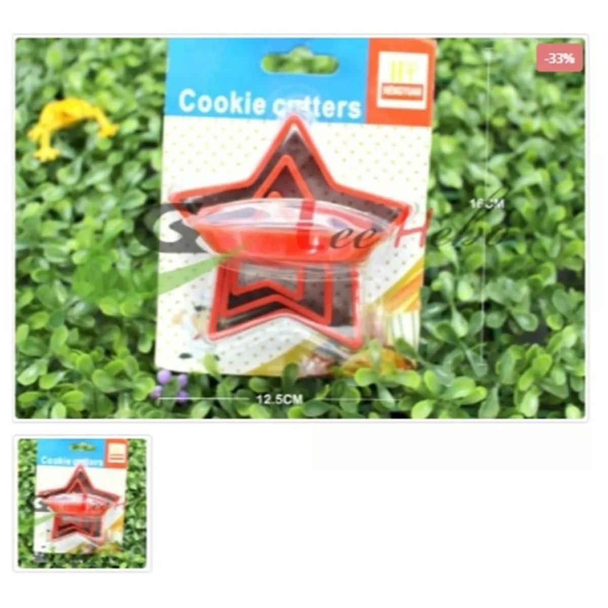 GENERICO - Cortador De Galletas 3 Piezas De Plastico Figura Estrella