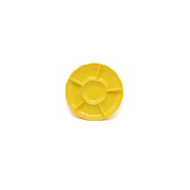 GENERICO - Bandeja Amarilla Tipo Flor 3pcs 30cm