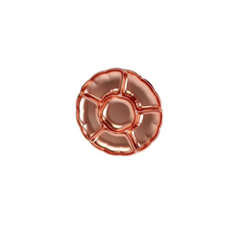 GENERICO - Bandeja Tipo Flor Oro Rosa 3pcs 30cm
