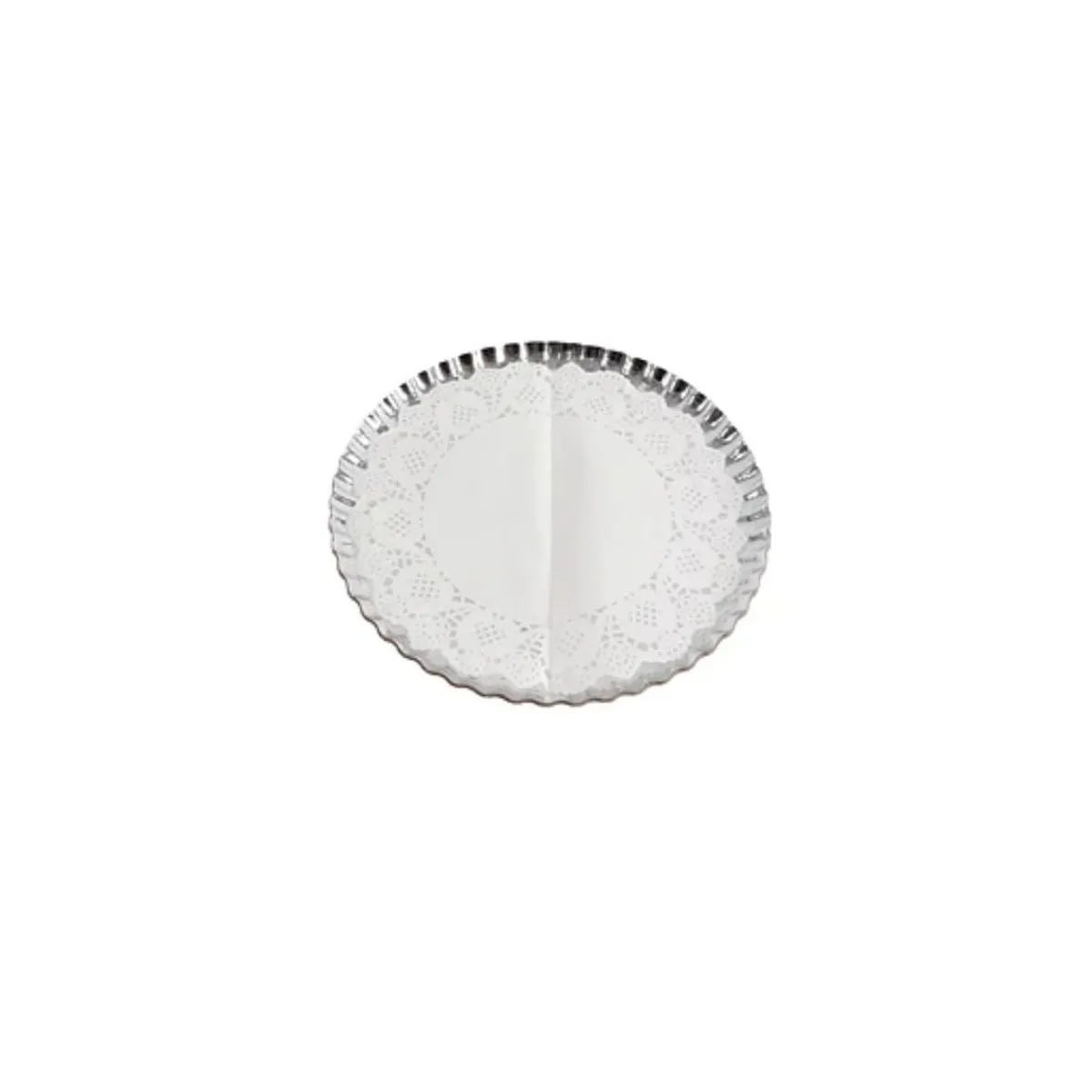 GENERICO - Bandeja Redonda Plateada Con Papel Secante 2+2pcs 33cm