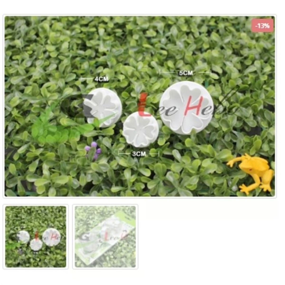 GENERICO - Cortador De Galletas 3 Piezas Figura Trebol