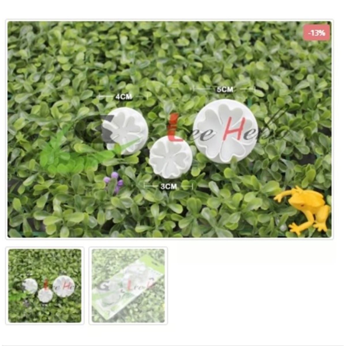 GENERICO - Cortador De Galletas 3 Piezas Figura Trebol