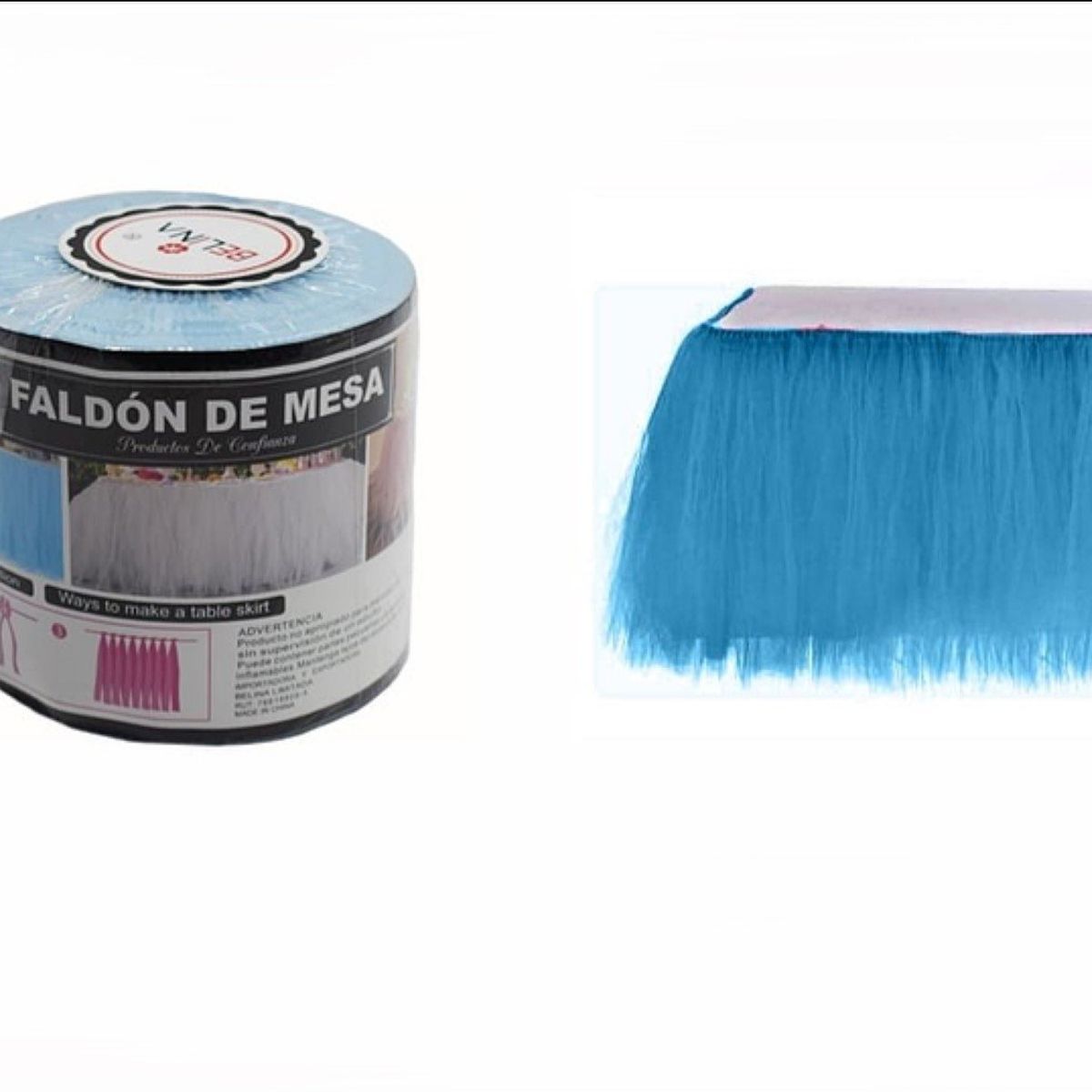GENERICO - Pack 2 Rollos de Tul para Faldón de Mesa Decoración - Celeste
