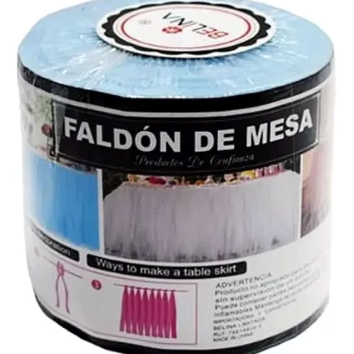 GENERICO - Pack 2 Rollos de Tul para Faldón de Mesa Decoración - Celeste