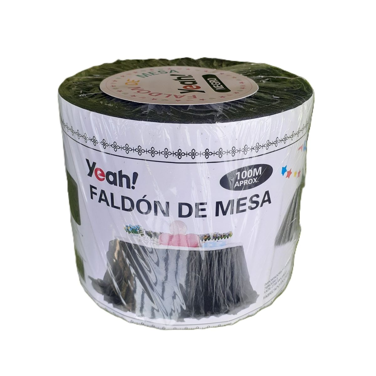 GENERICO - Pack 2 Rollos de Tul para Faldón de Mesa Decoración - Negro