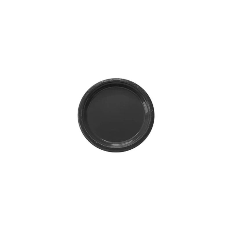 GENERICO - Plato Plastico Redondo 18cm Negro 10pcs