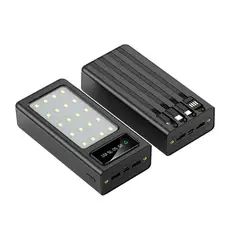 STARTECHOFFICE - Batería Portátil Power Bank 30000mAh Carga Rápida y Luz de Emergencia