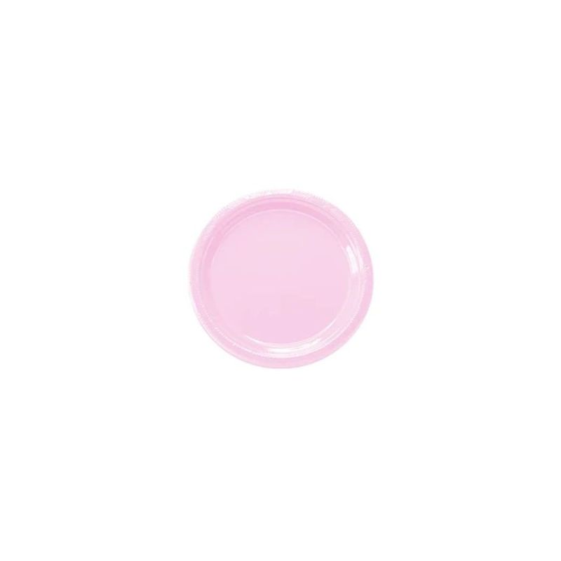 GENERICO - Plato Plastico Redondo 18cm Rosado