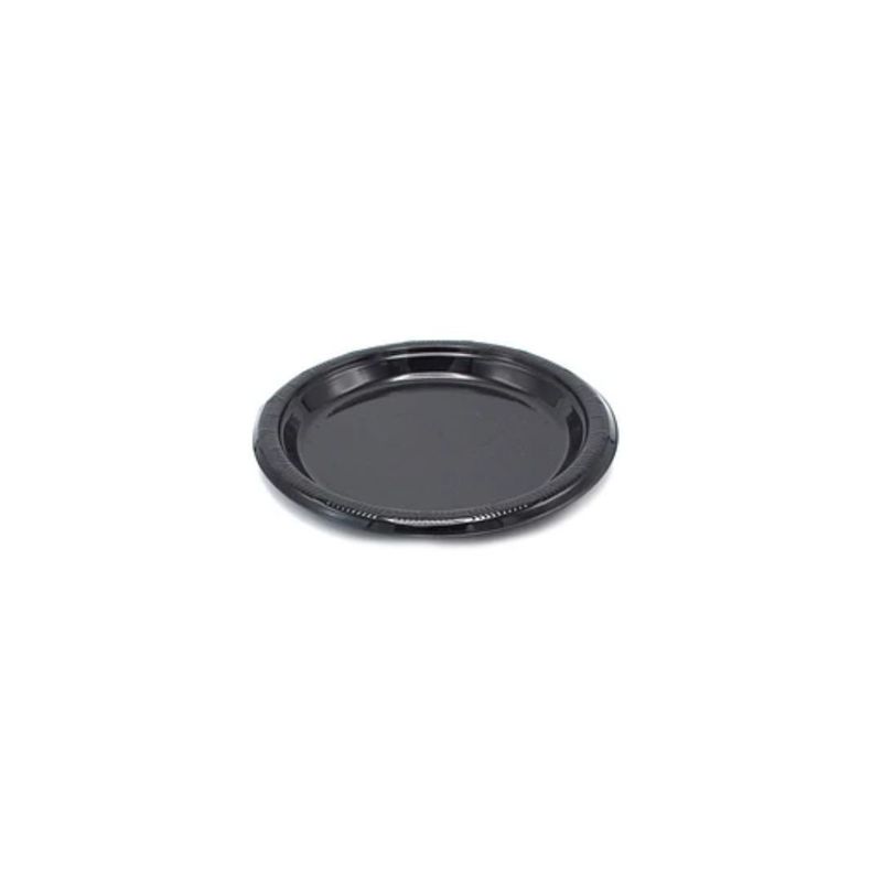 GENERICO - Plato Plastico Redondo 23cm Negro 10pcs