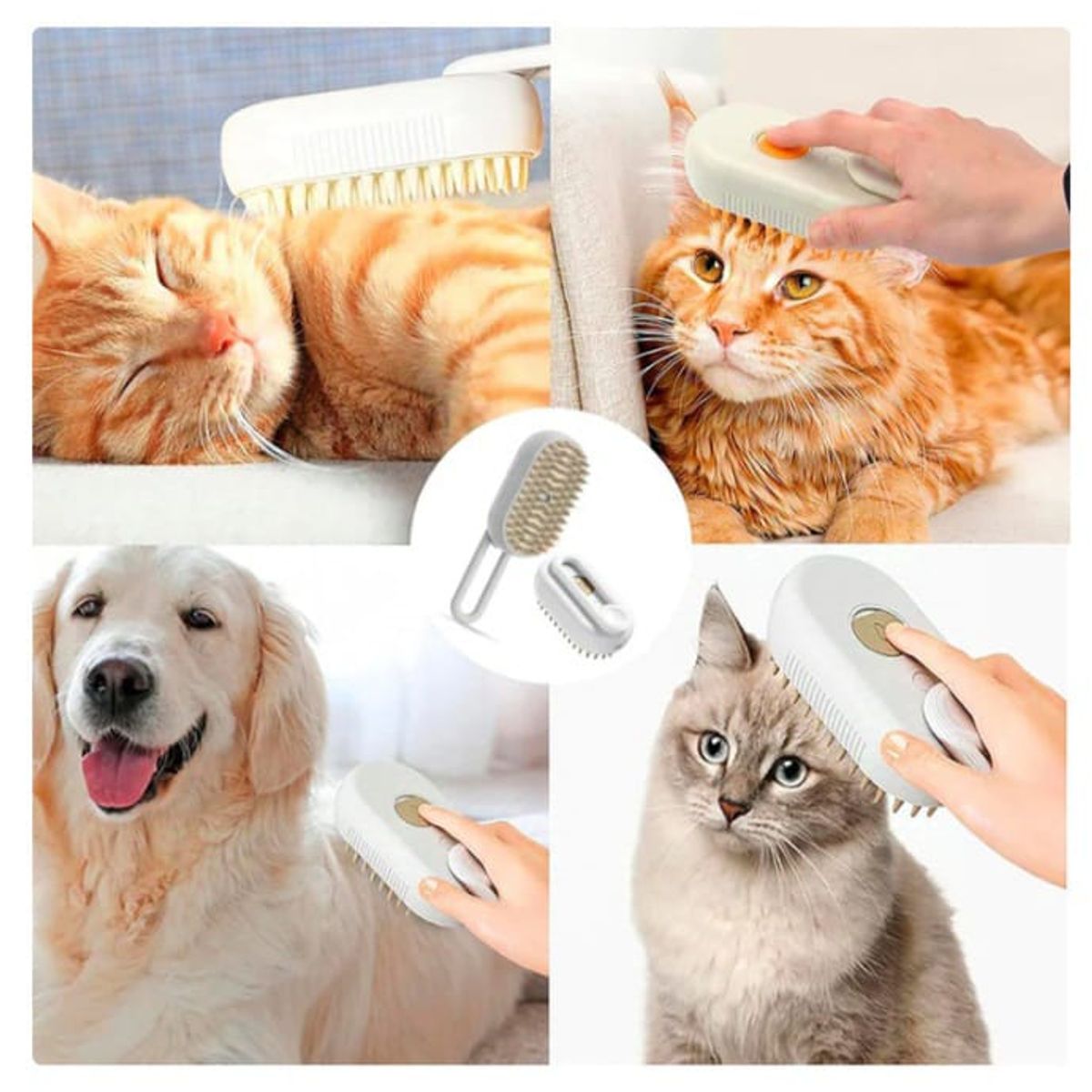 GENERICO - Cepillo A Vapor Para Gatos Y Perros Quita Pelos Blanco