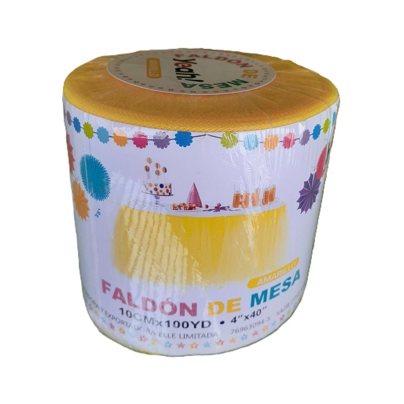 GENERICO - Pack 2 Rollos de Tul para Faldón de Mesa Decoración - Amarillo