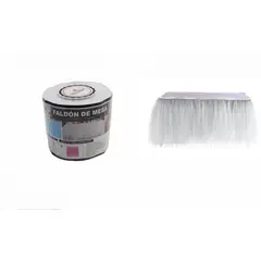 GENERICO - Pack 2 Rollos de Tul para Faldón de Mesa Decoración - Blanco