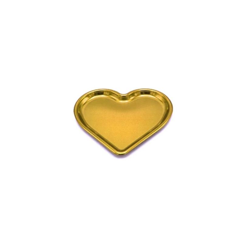 GENERICO - Plato Corazón Dorado 185mm 6pcs