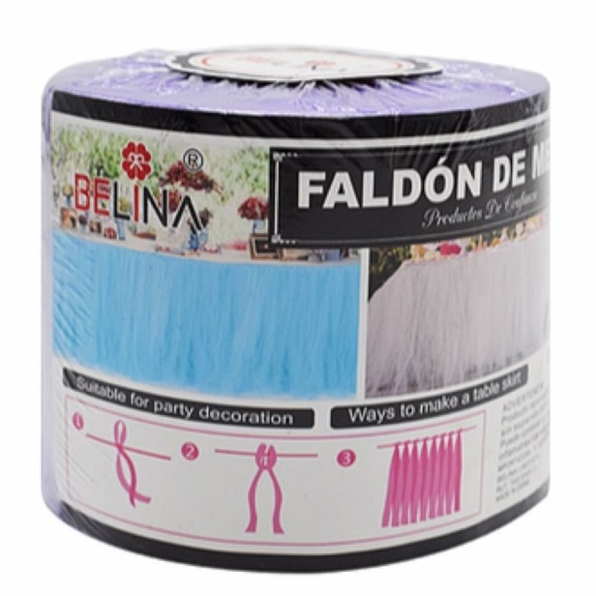 GENERICO - Pack 2 Rollos de Tul para Faldón de Mesa Decoración - Lila