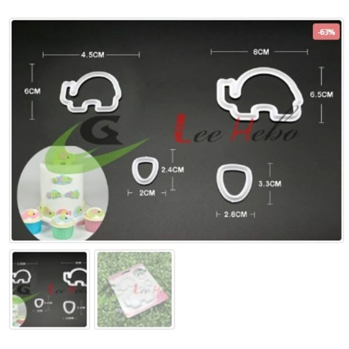 GENERICO - Cortador De Galletas 4 Piezas Plastico Figura