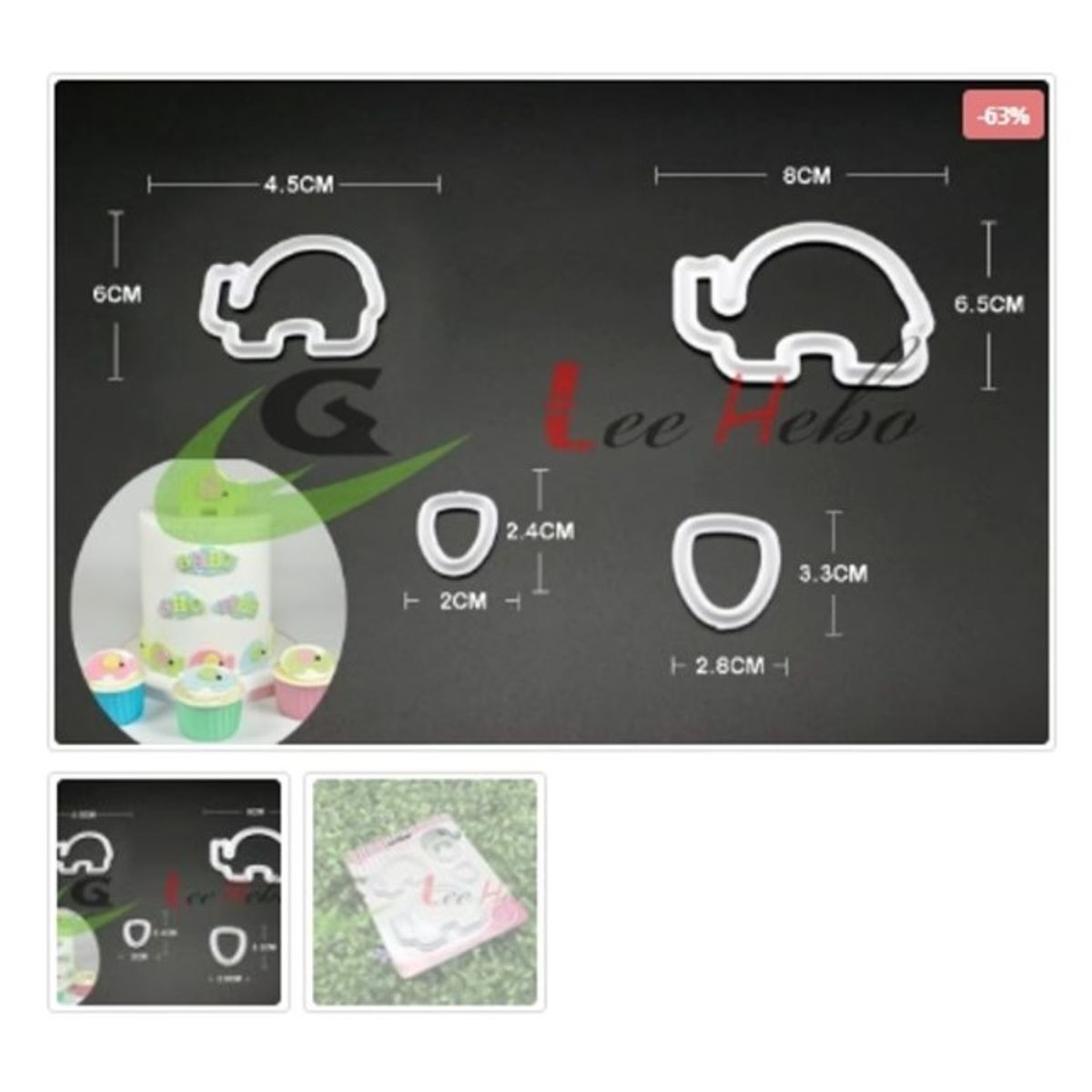 GENERICO - Cortador De Galletas 4 Piezas Plastico Figura