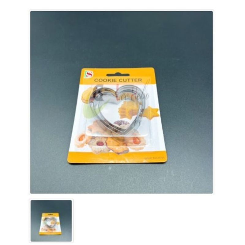 GENERICO - Cortador De Galletas 3 Piezas De Metal Figura Corazon