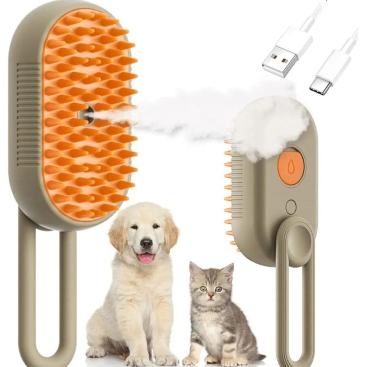 GENERICO - Cepillo A Vapor Para Gatos Y Perros Masajeador Quita Pelos
