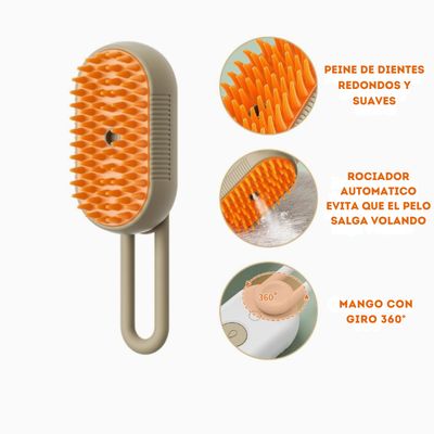 Imagen 2 del producto Cepillo A Vapor Para Gatos Y Perros Masajeador Quita Pelos
