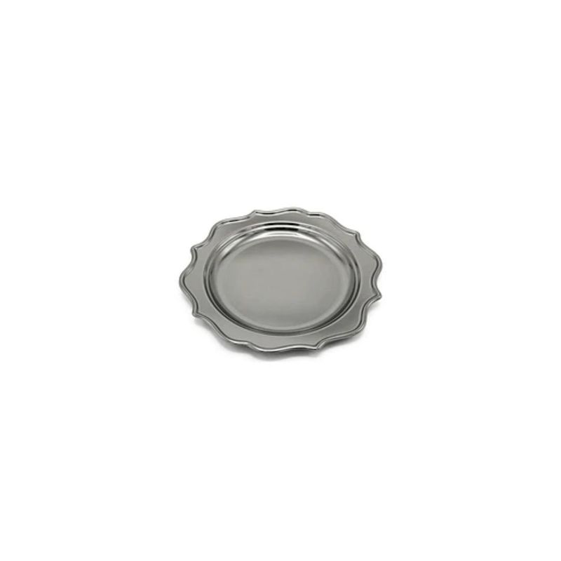 GENERICO - Plato Metalico Plata 6pcs 20cm