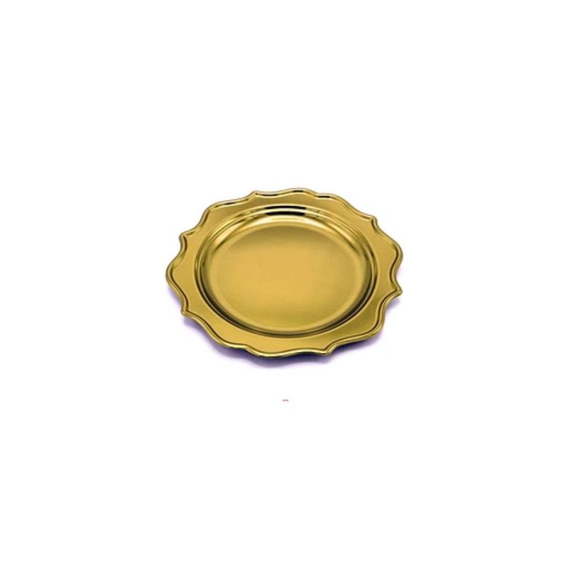 GENERICO - Plato Grande Oro 26cm 3pcs