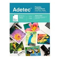 ADETEC - Papel Fotográfico Inkjet Mate Carta 235 g X 10 Hojas - 8015